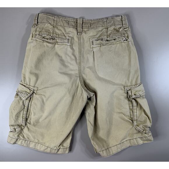 American Eagle Y2K Men's Longboard Cargo Shorts 30 Tan Ripstop Retro Surf Skate - Picture 11 of 16